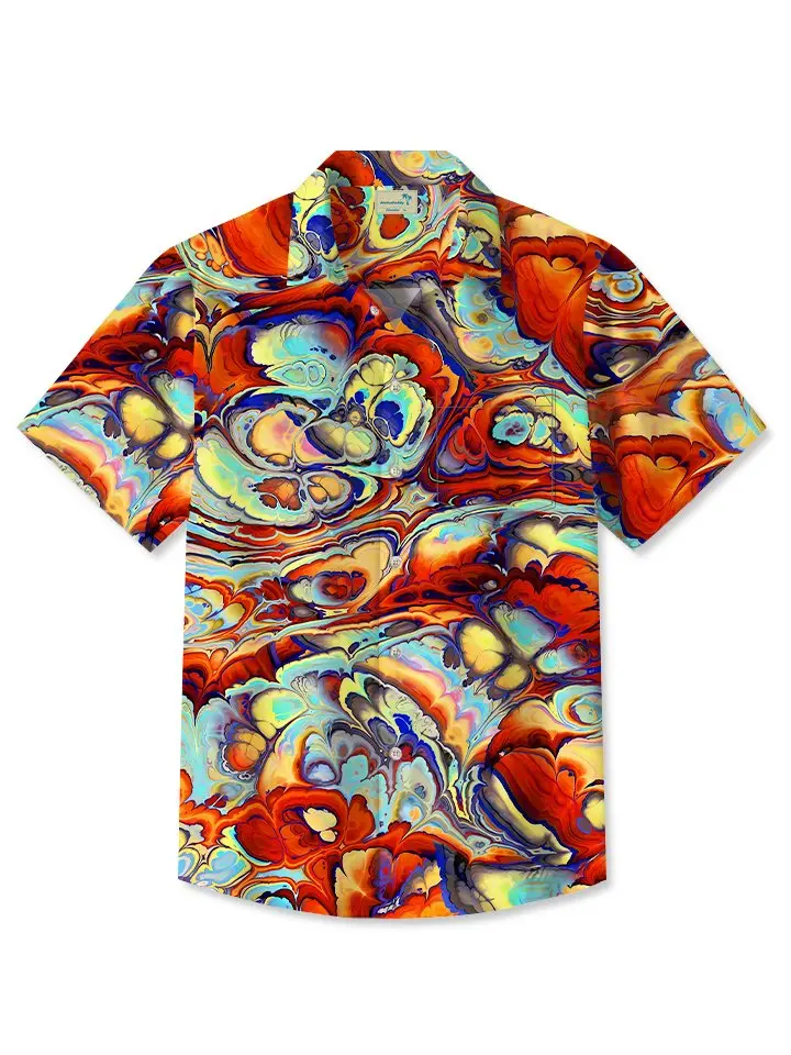 Men's Vintage Tie Dye Ombre Beach Vacation Hawaiian Shirt BGR2765176 - Boogor