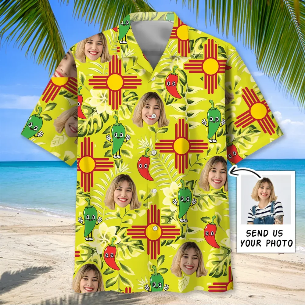 New Mexico Dancing Chilies Custom Photo Hawaiian Shirt BGR2764863 - Boogor