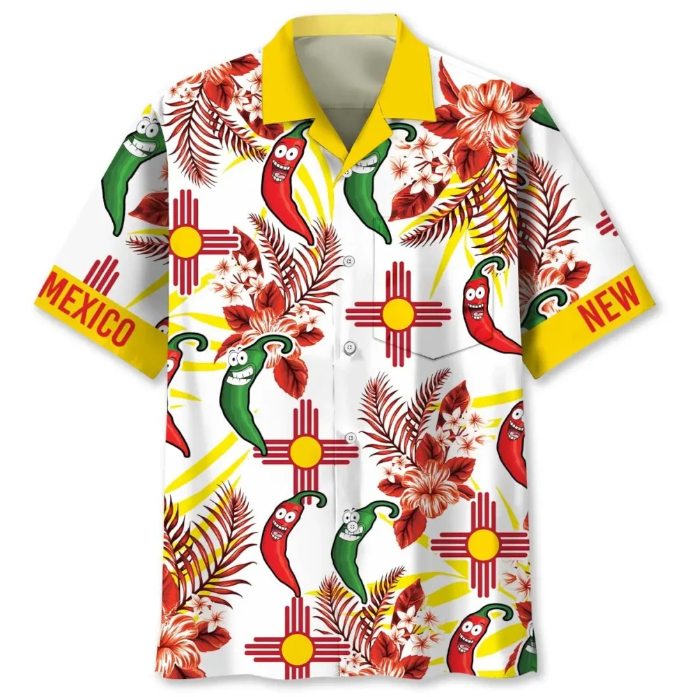 New Mexico Dancing Chilli Hawaiian Shirt Pocket BGR2764990 - Boogor