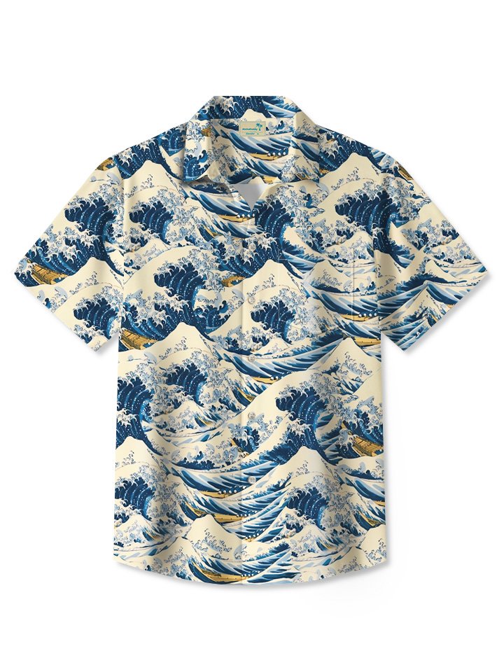 Ocean Wave Beach Vacation Casual Hawaiian Shirt BGR2765042 - Boogor