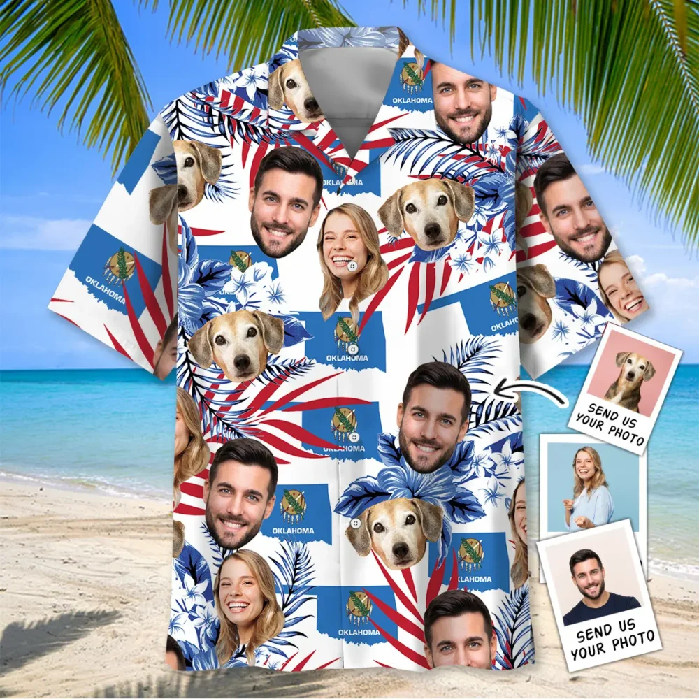 Oklahoma Family Custom Photo Face Hawaiian Shirt BGR2764876 - Boogor