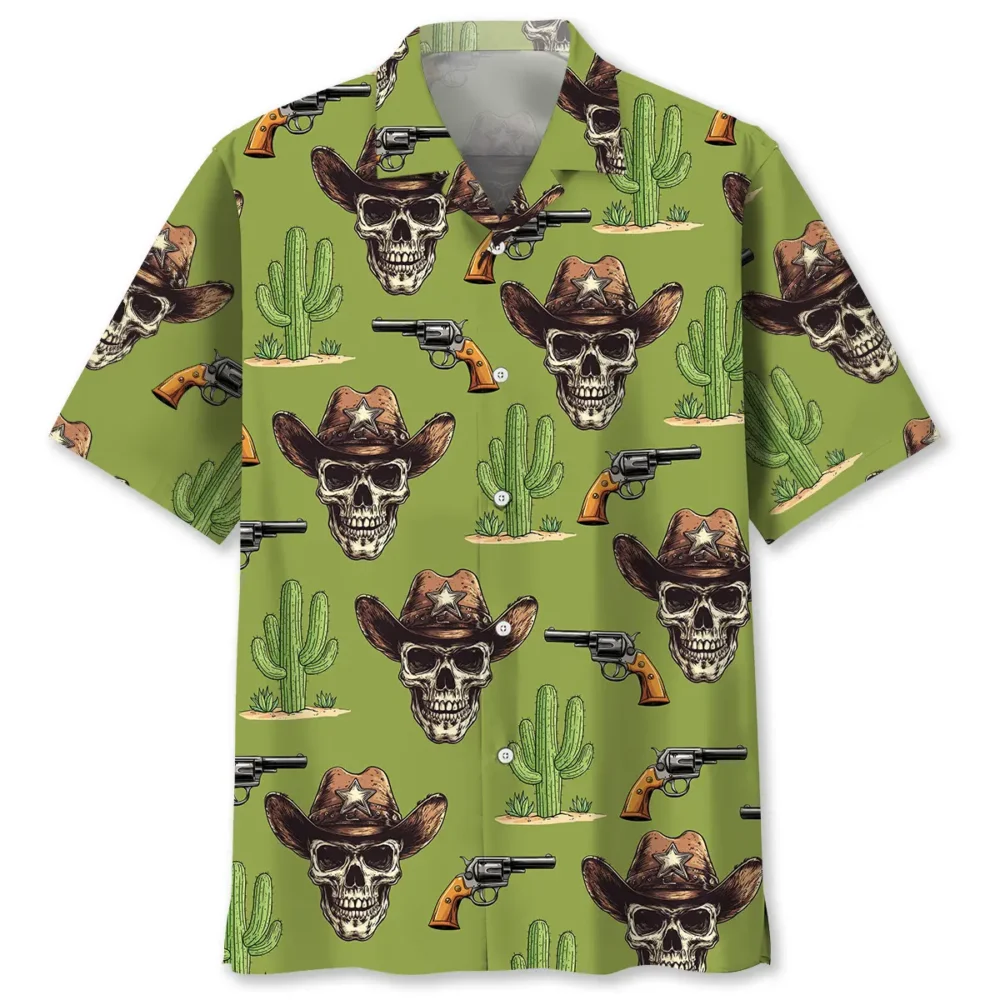 Pastel Green Cowboy Hawaiian Shirt BGR2764746 - Boogor