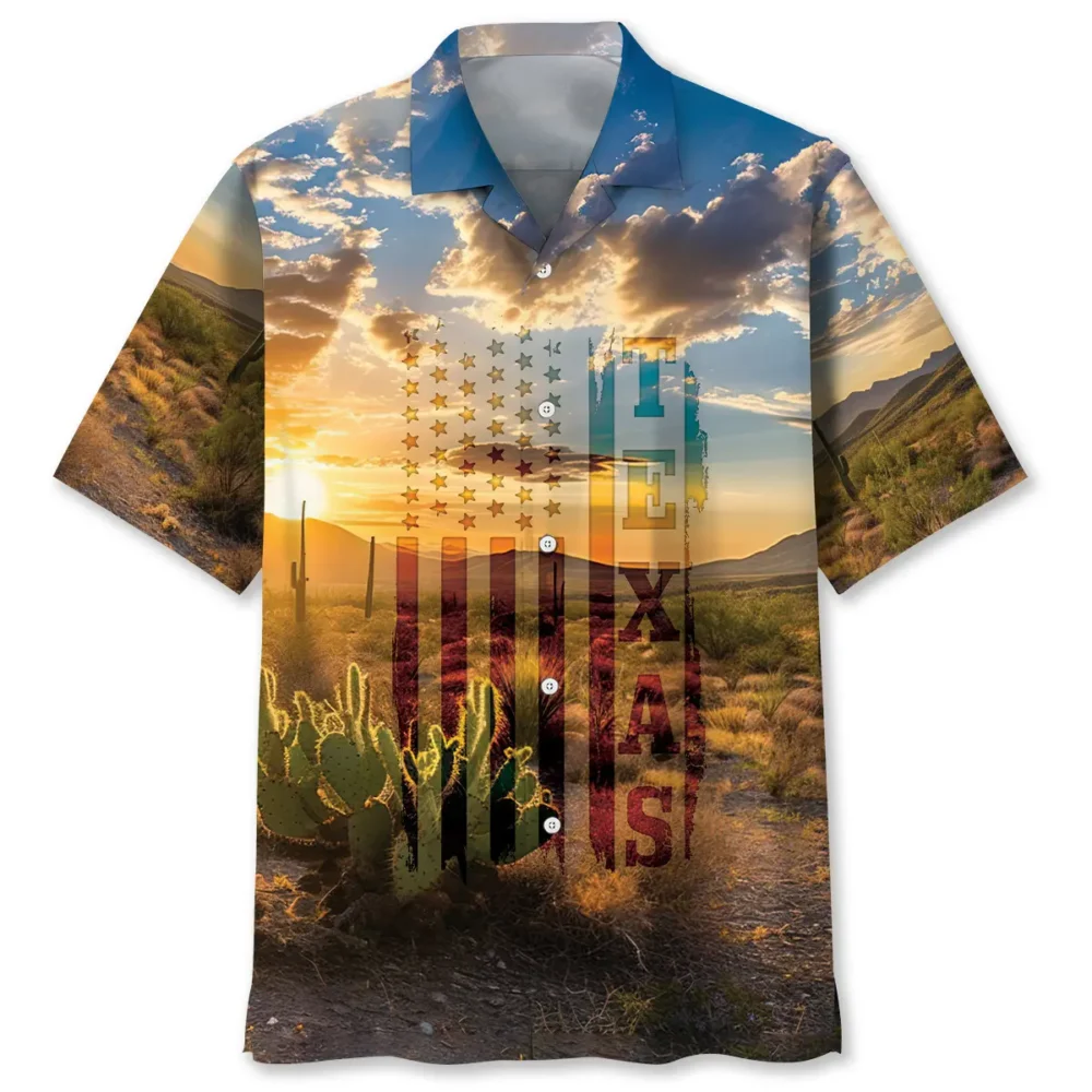 Patriotic America Texas Scene Hawaiian Shirt BGR2764713 - Boogor