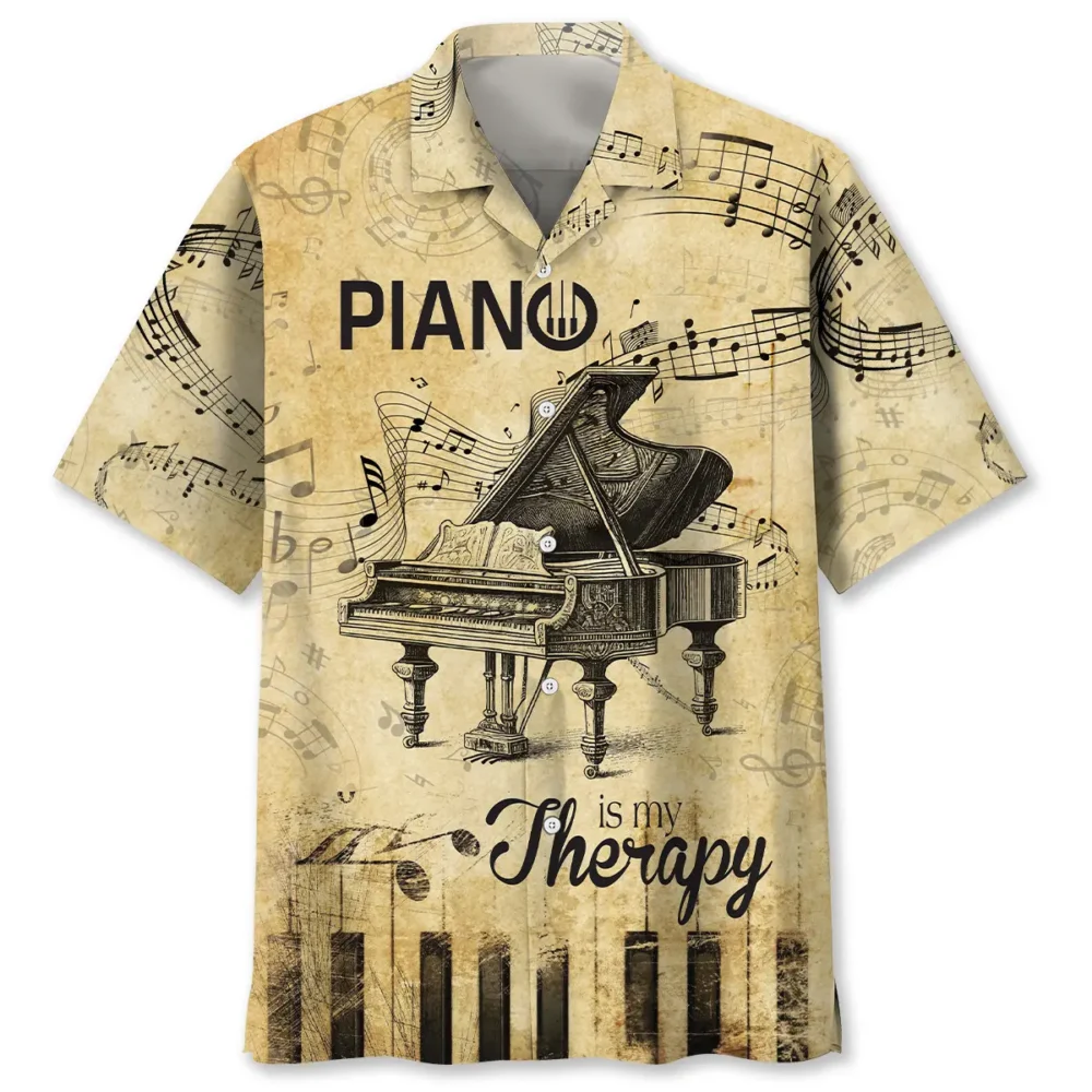 Piano Is My Therapy Hawaiian Shirt Pocket BGR2764831 - Boogor