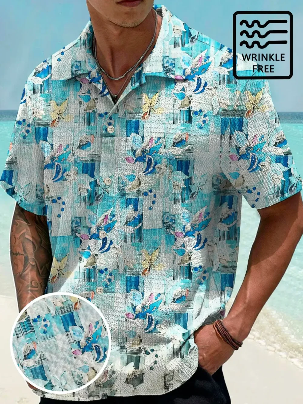 Plant Flower Men's Button Button Casual Hawaiian Shirt BGR2765089 - Boogor