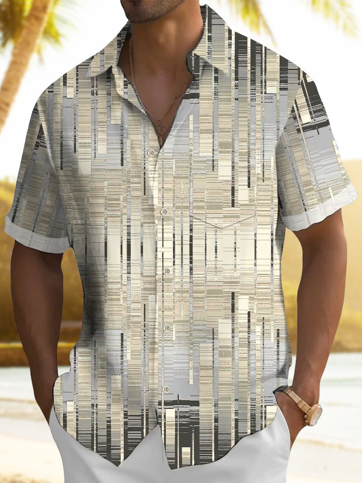 Retro Geometric Gradient Hawaiian Shirt BGR2765220 - Boogor