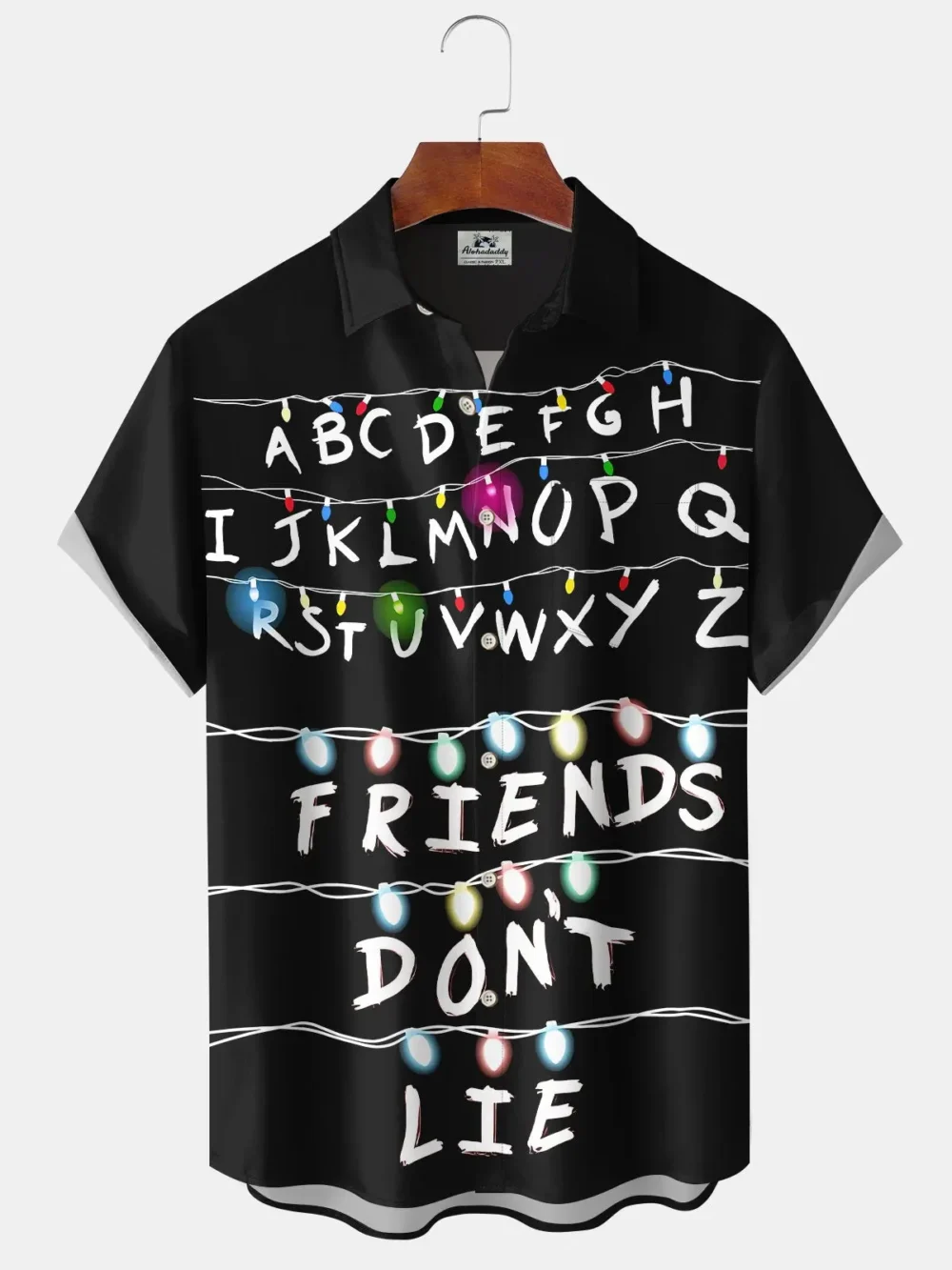 Retro Letters Light Up Friends Don't Lie Hawaiian Shirt BGR2765118 - Boogor