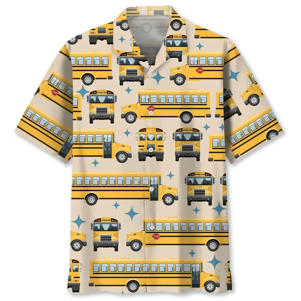Retro School Bus Hawaiian Shirt BGR2764737 - Boogor