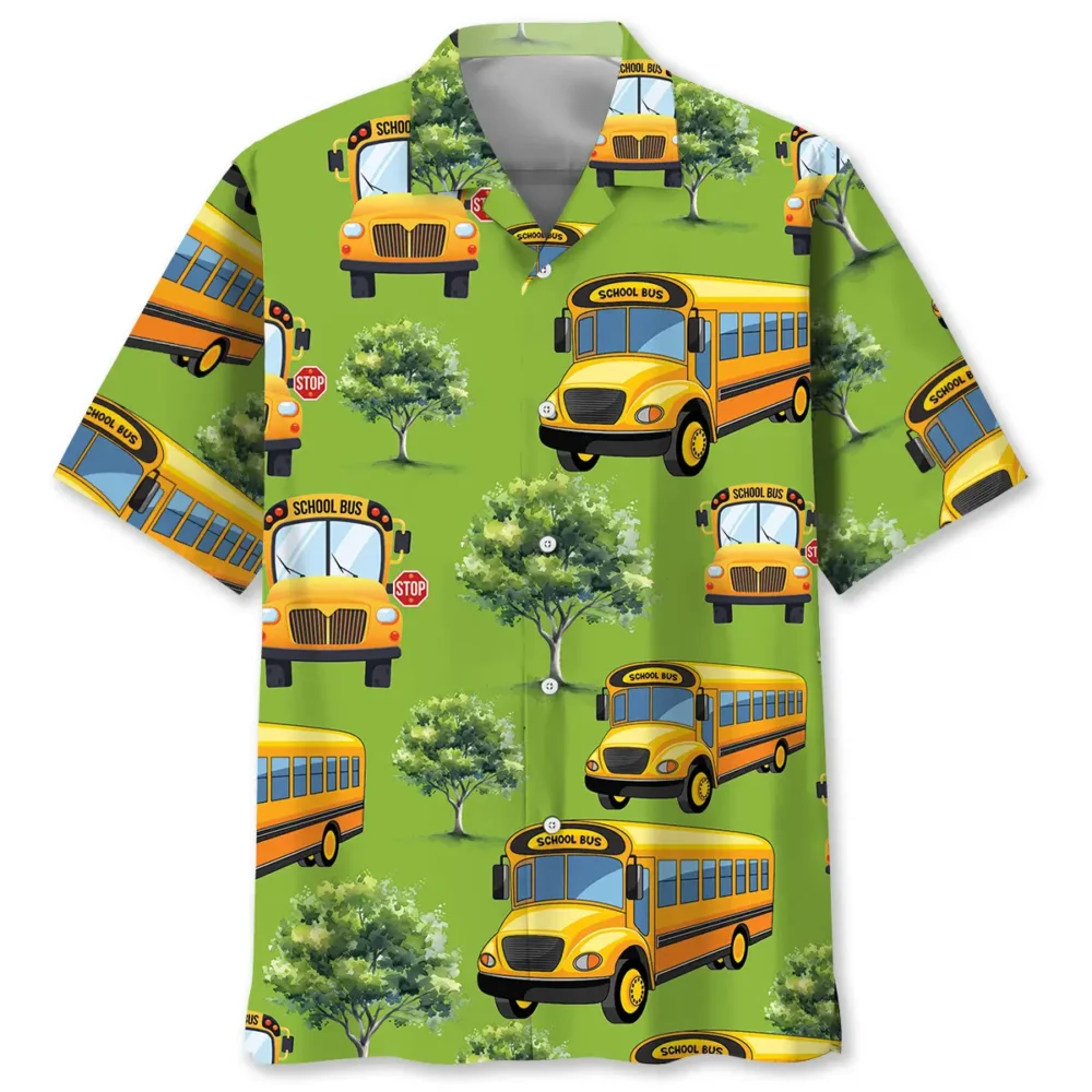 School Bus Drive Hawaiian Shirt BGR2764829 - Boogor