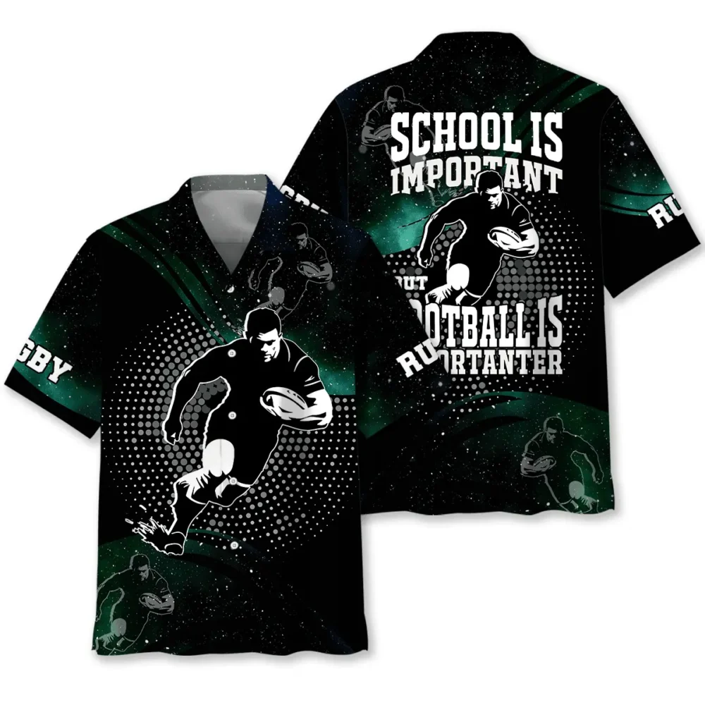 School Is Important Rugby Is Importanter Sports Lover Hawaiian Shirt BGR2764719 - Boogor