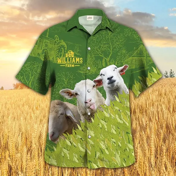 Sheep Farm Corn Pattern Trendy Hawaiian Shirt Cow Trendy Hawaiian Shirt Summer Trendy Hawaiian Shirt For Men And Women BGR2765025 - Boogor
