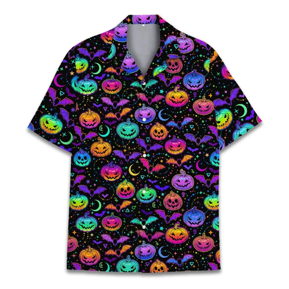 Halloween Pumpkin Unisex Hawaiian Shirt Aloha Shirt BGR2765697 - Boogor