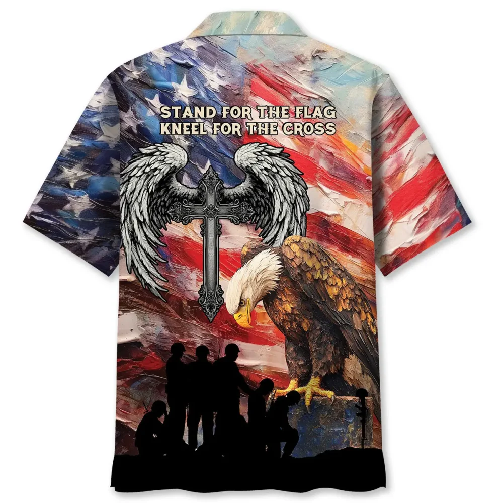 Stand For The Flag Kneel For The Cross Hawaiian Shirt BGR2764714 - Boogor