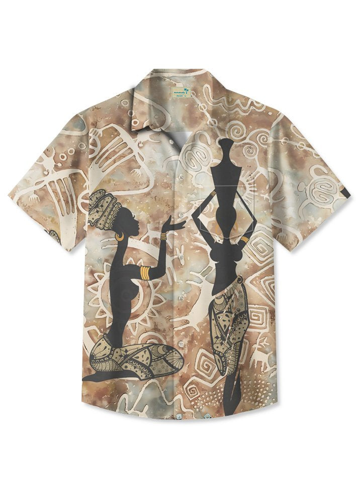 Summer Beach Mural Primitive Casual Vacation Hawaiian Shirt BGR2765184 - Boogor