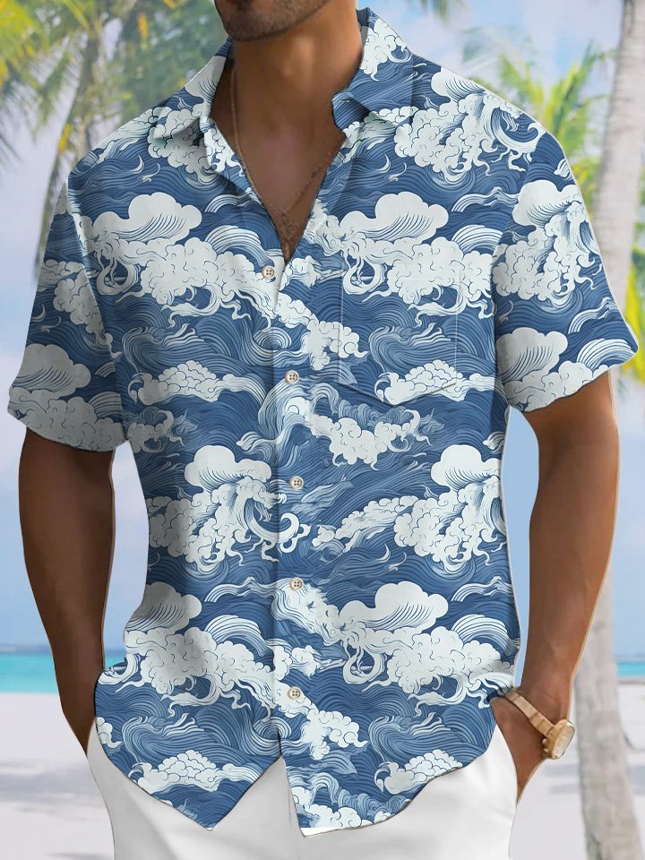 Summer Beach Waves Casual Vacation Hawaiian Shirt BGR2765062 - Boogor
