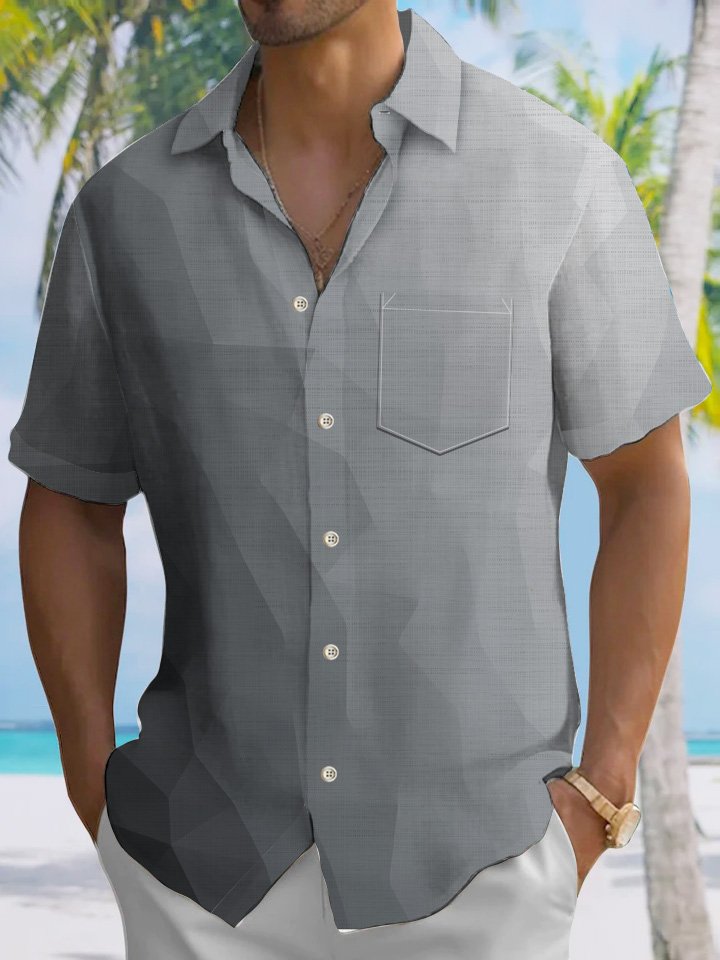 Summer Geometric Pattern Gradient Casual Resort Hawaiian Shirt BGR2765201 - Boogor