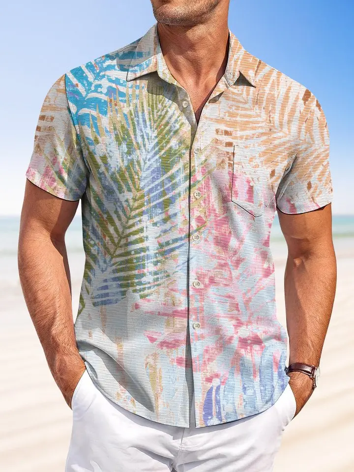 Summer Leaves Cool Beach Casual Vacation Hawaiian Shirt BGR2765194 - Boogor