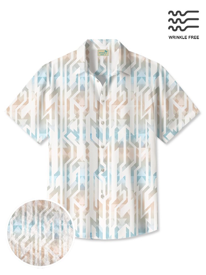 Summer Line Gradient Casual Vacation Hawaiian Shirt BGR2765190 - Boogor