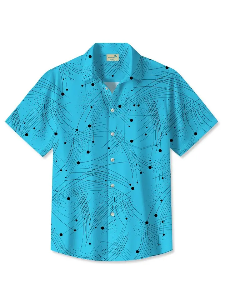 Summer Lines Wavy Beach Casual Vacation Hawaiian Shirt BGR2765279 - Boogor