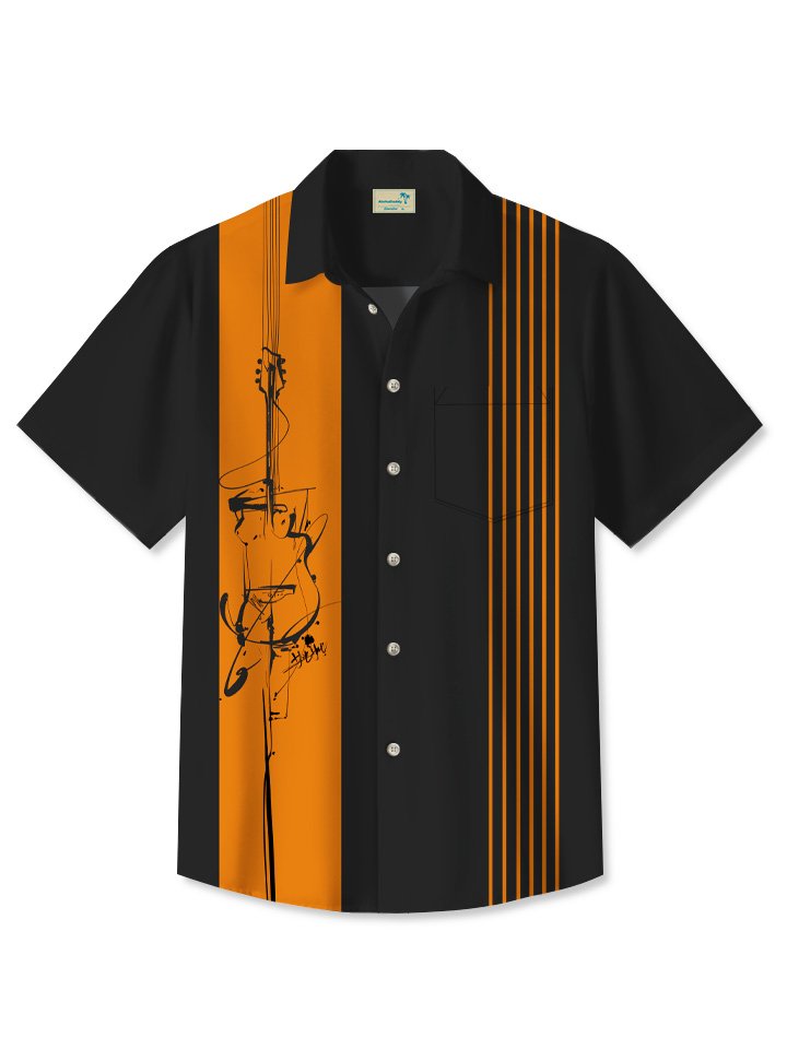Summer Music Casual Commute 50s Vintage Bowling Hawaiian Shirt BGR2765282 - Boogor