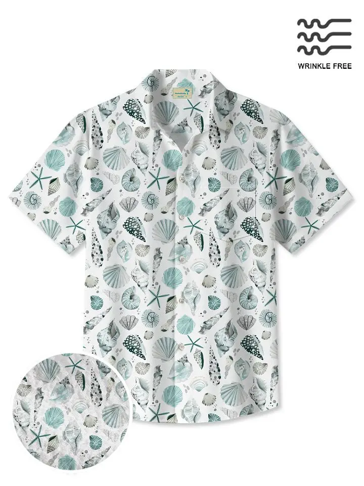 Summer Ocean Beach Shell Casual Vacation Hawaiian Shirt BGR2765048 - Boogor