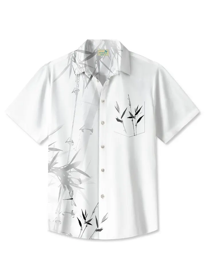 Summer Plant Bamboo Commute Casual Vacation Hawaiian Shirt BGR2765372 - Boogor