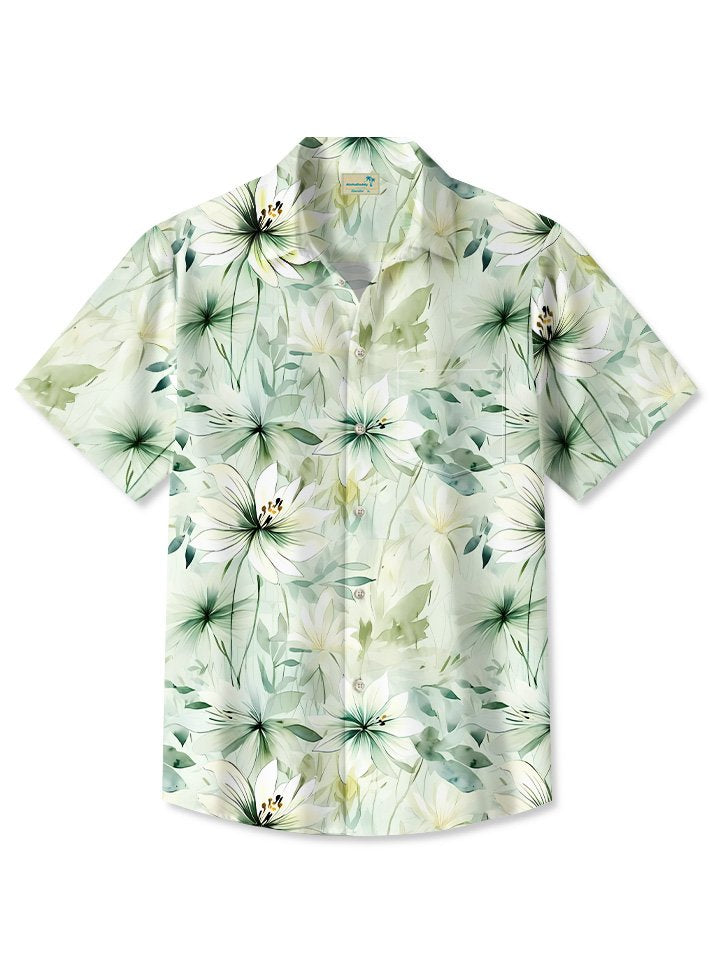 Summer Plant Flower Leaves Casual Vacation Hawaiian Shirt BGR2765297 - Boogor
