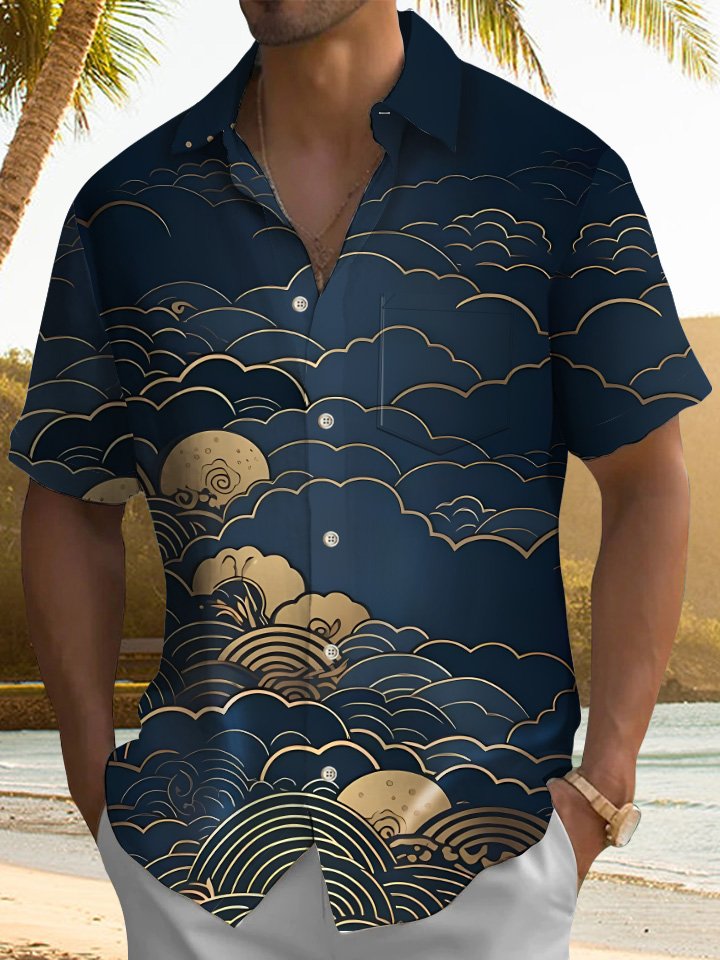 Summer Wave Beach Vacation Casual Hawaiian Shirt BGR2765055 - Boogor