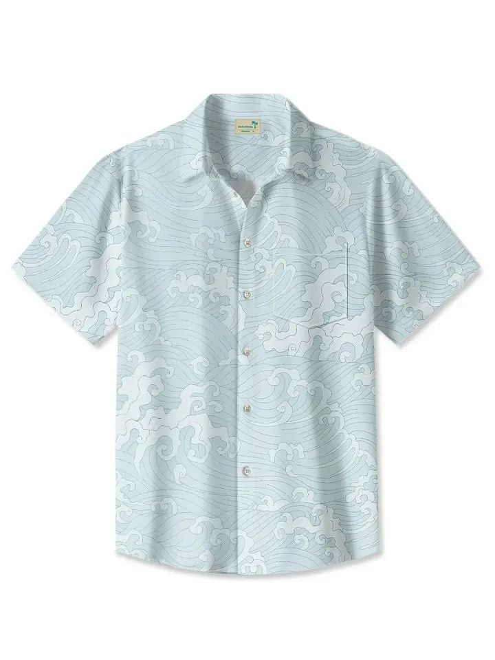 Summer Waves Fresh Beach Vacation Casual Hawaiian Shirt BGR2765326 - Boogor