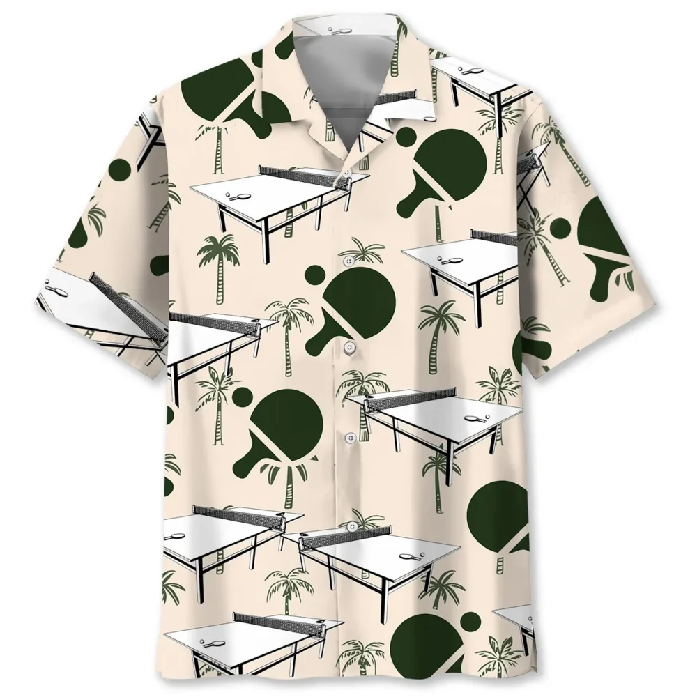 Table Tennis Palm Tree Hawaiian Shirt BGR2764948 - Boogor