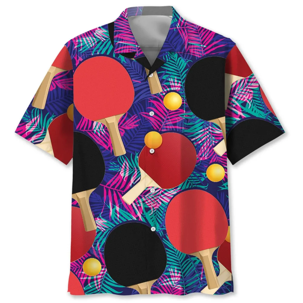Table Tennis Tropical Hawaiian Shirt BGR2764949 - Boogor