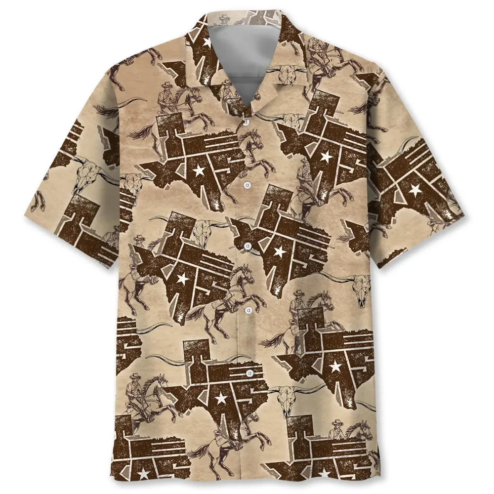 Texas State Cowboy Hawaiian Shirt BGR2764997 - Boogor