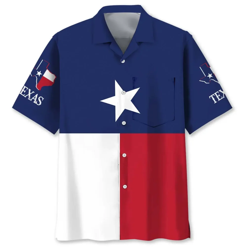 Texas The Lone Star State Pocket Hawaiian Shirt BGR2764799 - Boogor