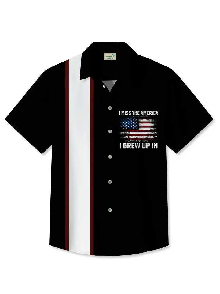 Vintage American Flag Bowling Hawaiian Shirt BGR2765177 - Boogor