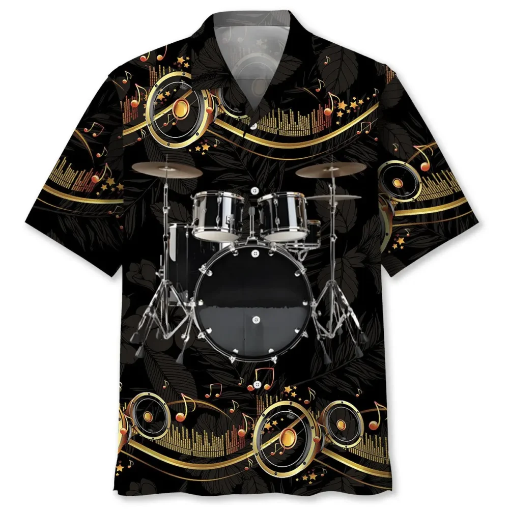 Vintage Black Drum Hawaiian Shirt BGR2764904 - Boogor