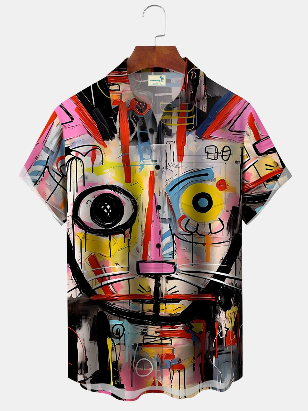 Vintage Cat 50s Abstract Oil Painting Hawaiian Shirt BGR2765088 - Boogor