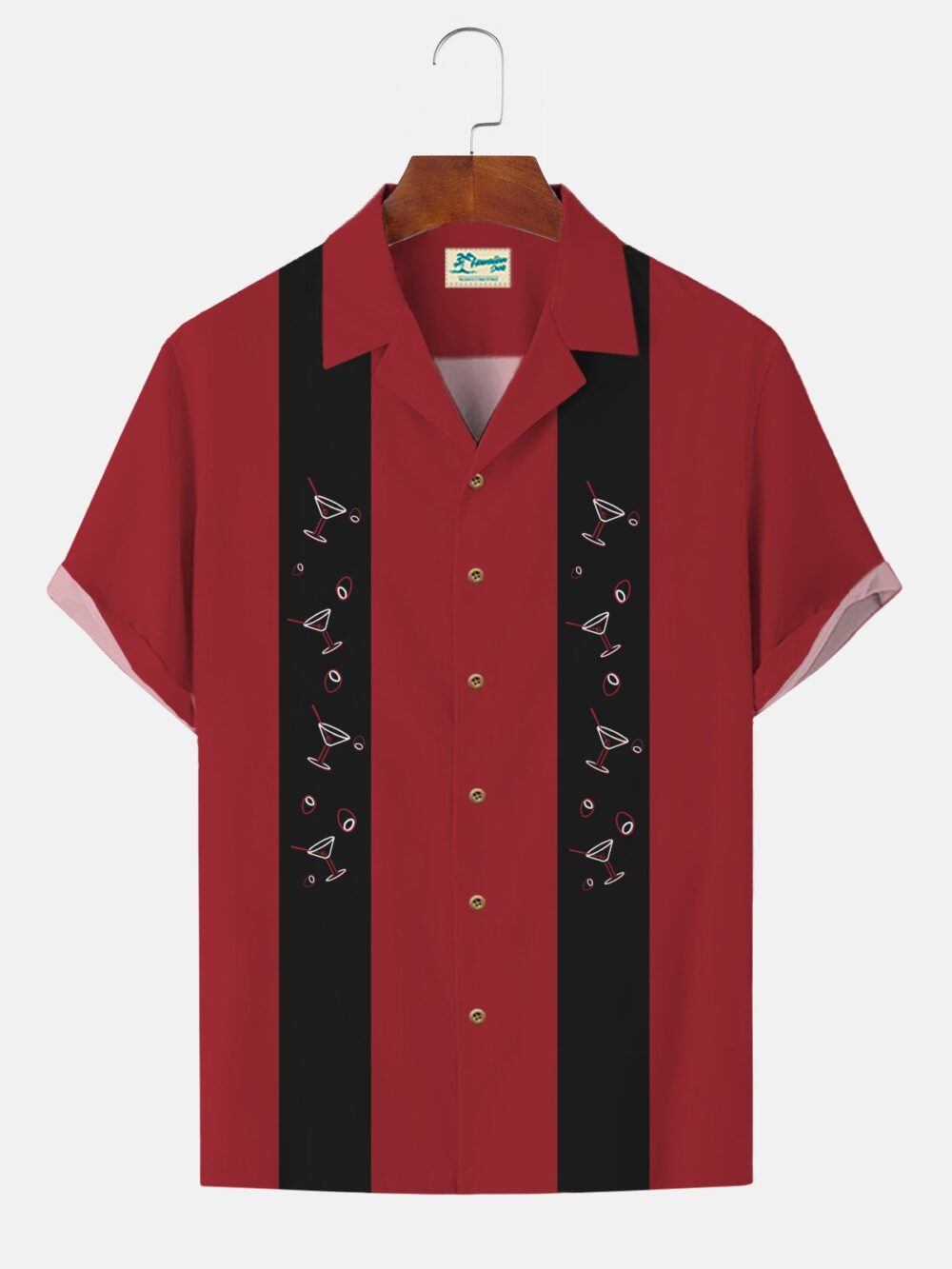 Vintage Cocktail 60S Retro Men's Bowling Aloha Hawaiian Shirt BGR2765245 - Boogor