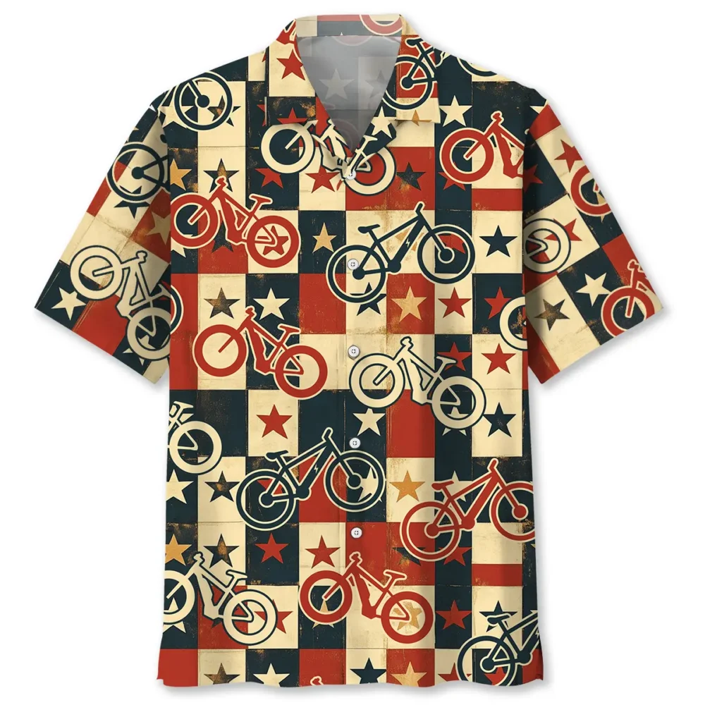 Vintage Cycling USA Hawaiian Shirt BGR2764995 - Boogor