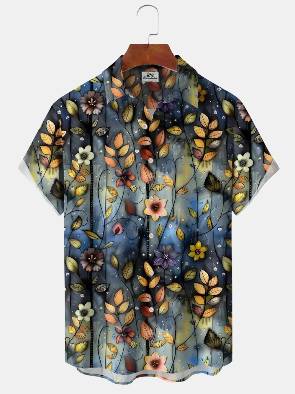 Vintage Gradient Oil Painting Vine Floral Hawaiian Vacation Hawaiian Shirt BGR2765111 - Boogor