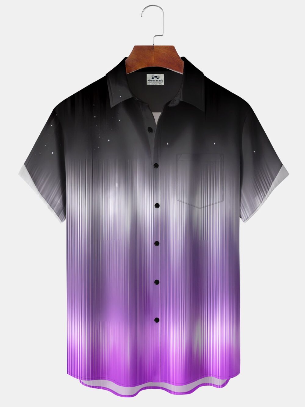 Vintage Gradient Stripe Textured Hawaiian Shirt BGR2765148 - Boogor