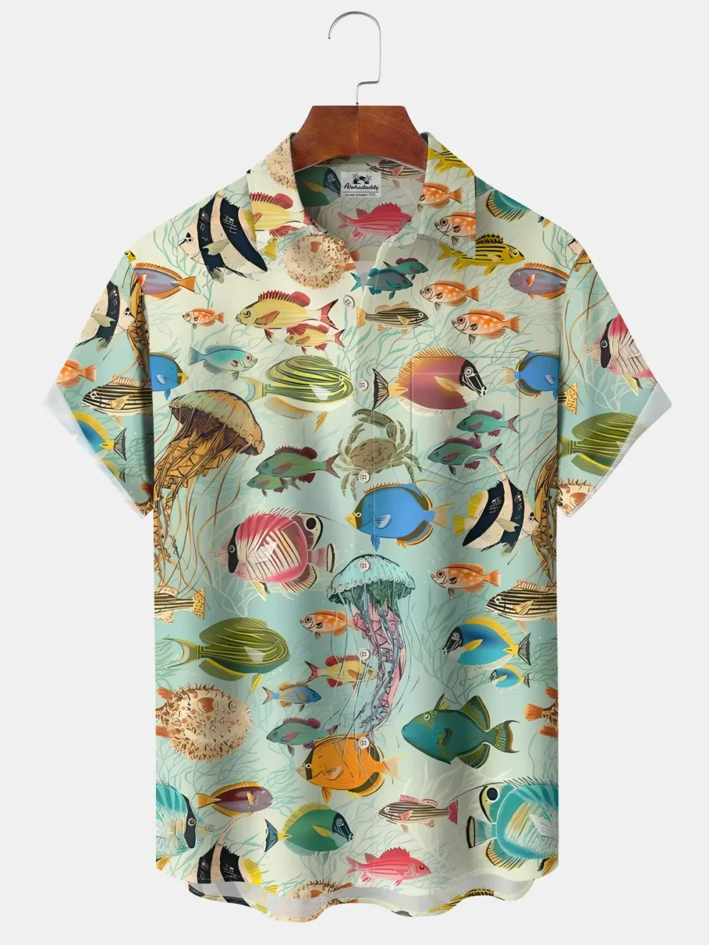 Vintage Hawaiian Sea Life Tropical Fish Gradient Vacation Hawaiian Shirt BGR2765153 - Boogor