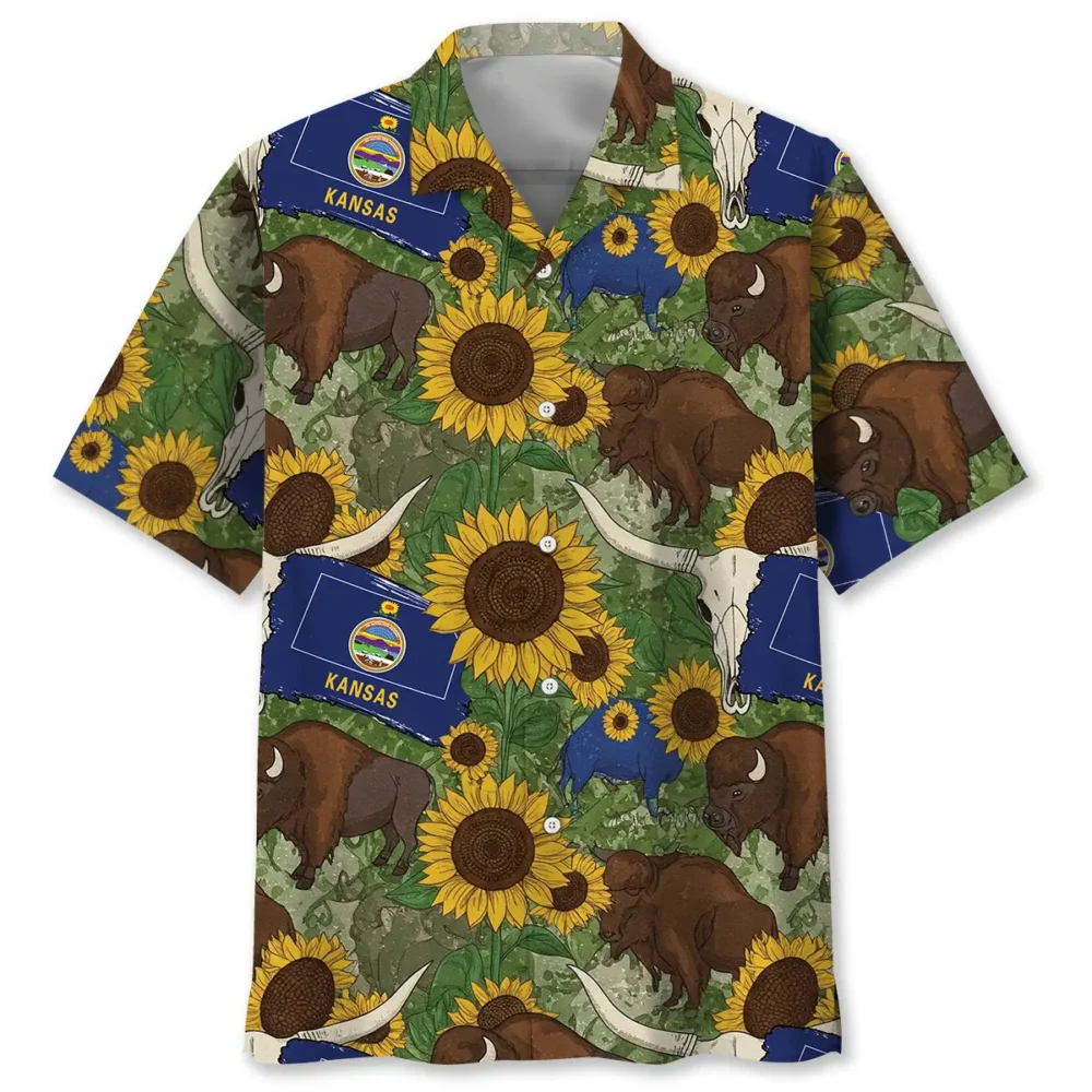 Vintage Kansas State Doodle Art Hawaiian Shirt BGR2764883 - Boogor
