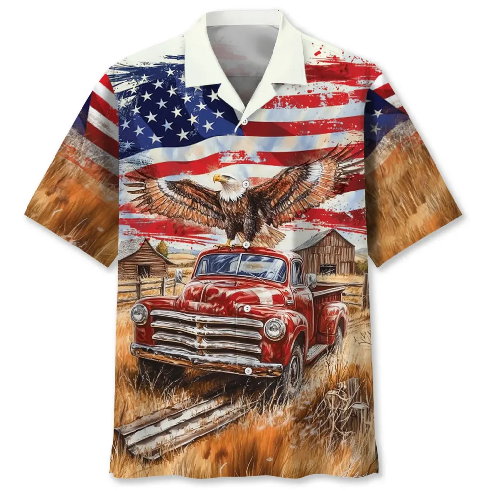 Vintage Red Pick Up truck Hawaiian Shirt BGR2764889 - Boogor
