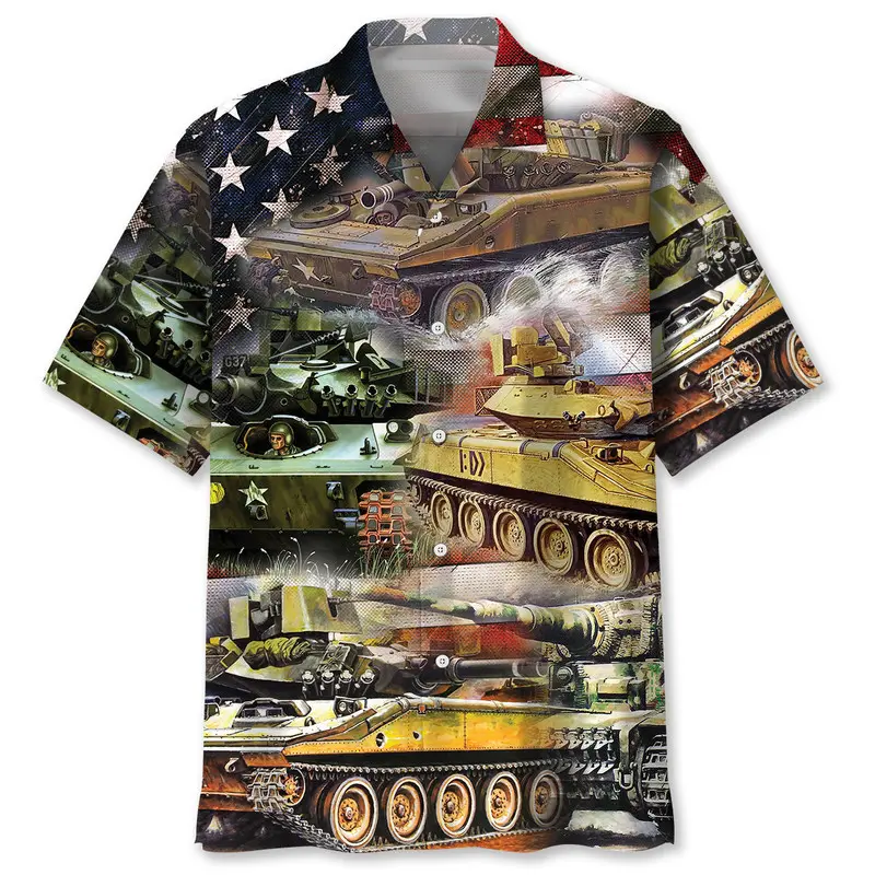 Vintage USA Military Vehicles Hawaiian Shirt BGR2764890 - Boogor