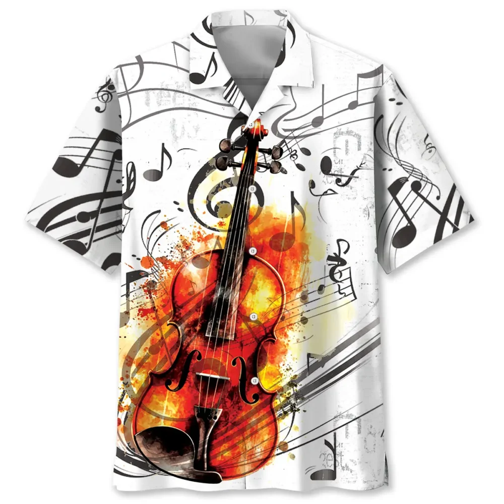 Violin Art Black White Hawaiian Shirt BGR2764925 - Boogor