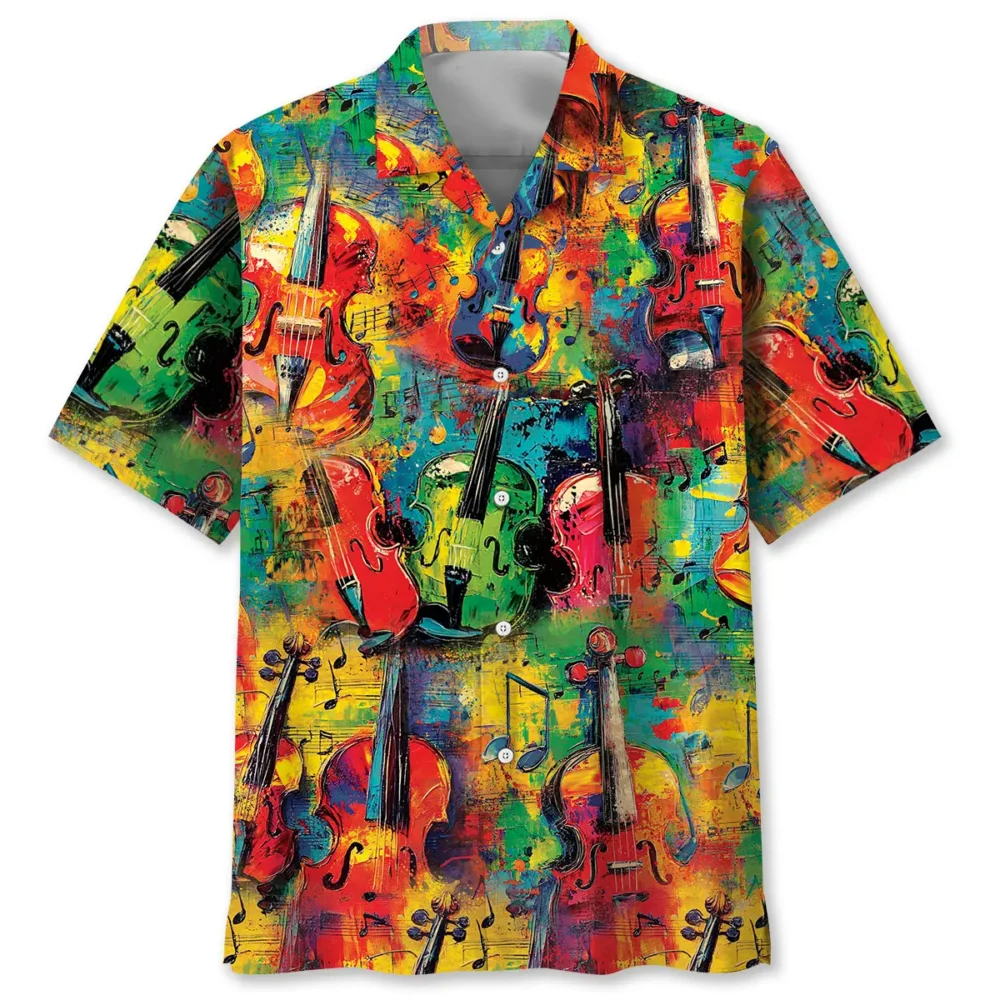 Violin Colorful Art Hawaiian Shirt BGR2764928 - Boogor
