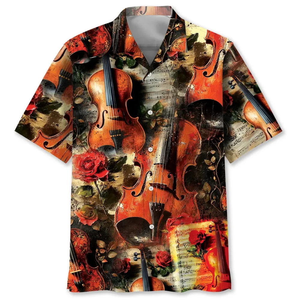 Violin Rose Hawaiian Shirt BGR2764926 - Boogor
