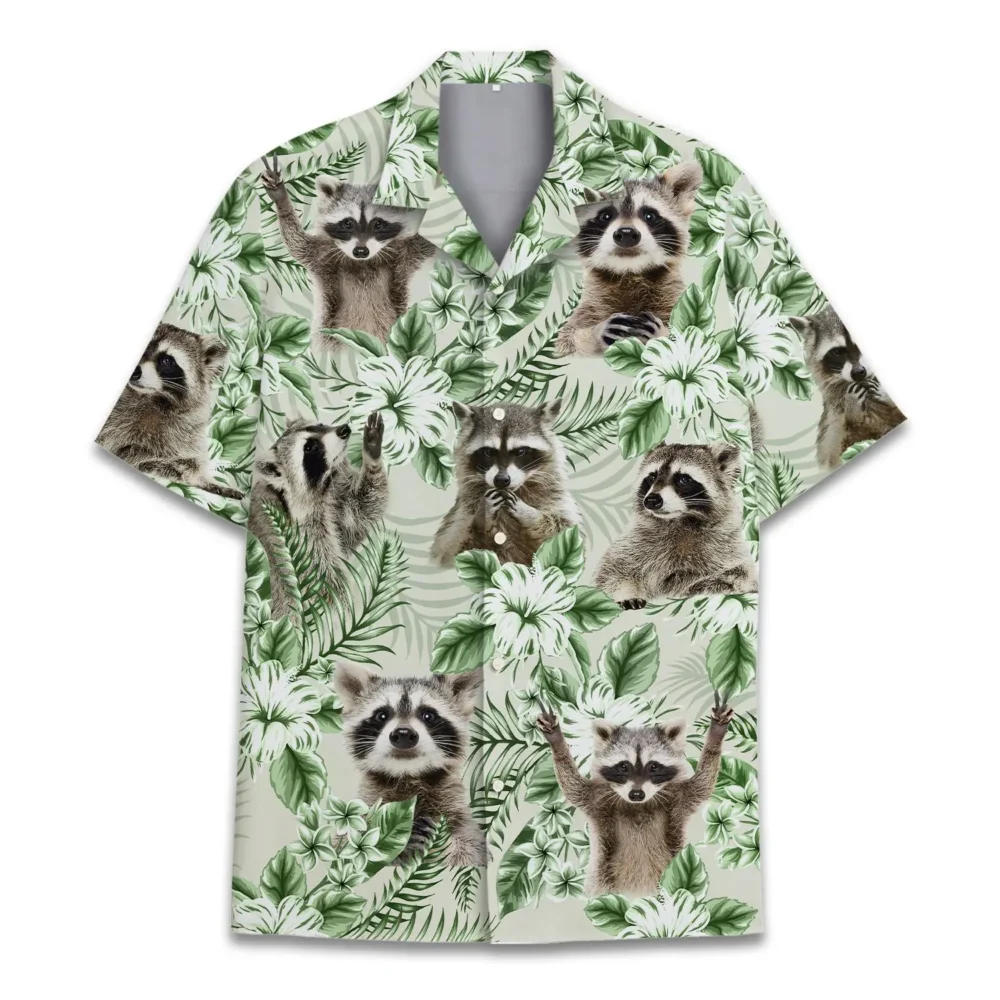 Tropical Raccoon Unisex Hawaiian Shirt Aloha Shirt BGR2765694 - Boogor